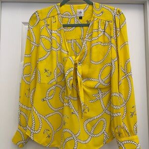 CAbi Yellow Rope Print Women's Blouse